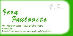 vera paulovits business card